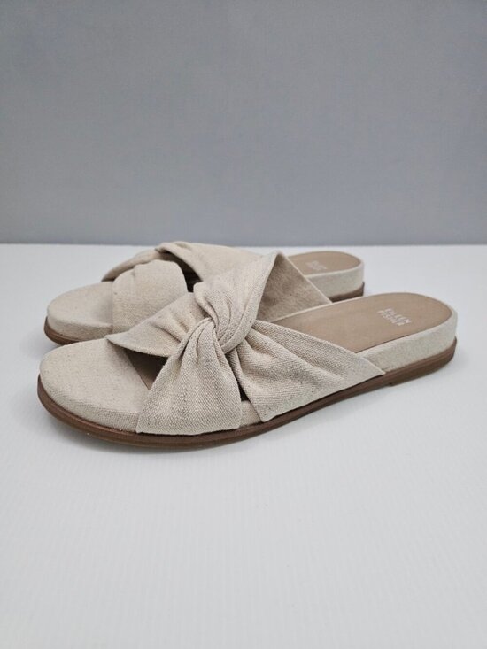 Eileen Fisher Shoes - Eileen Fisher Dello Knot Slide Sandals Womens 11 Linen Natural Comfort Minimal